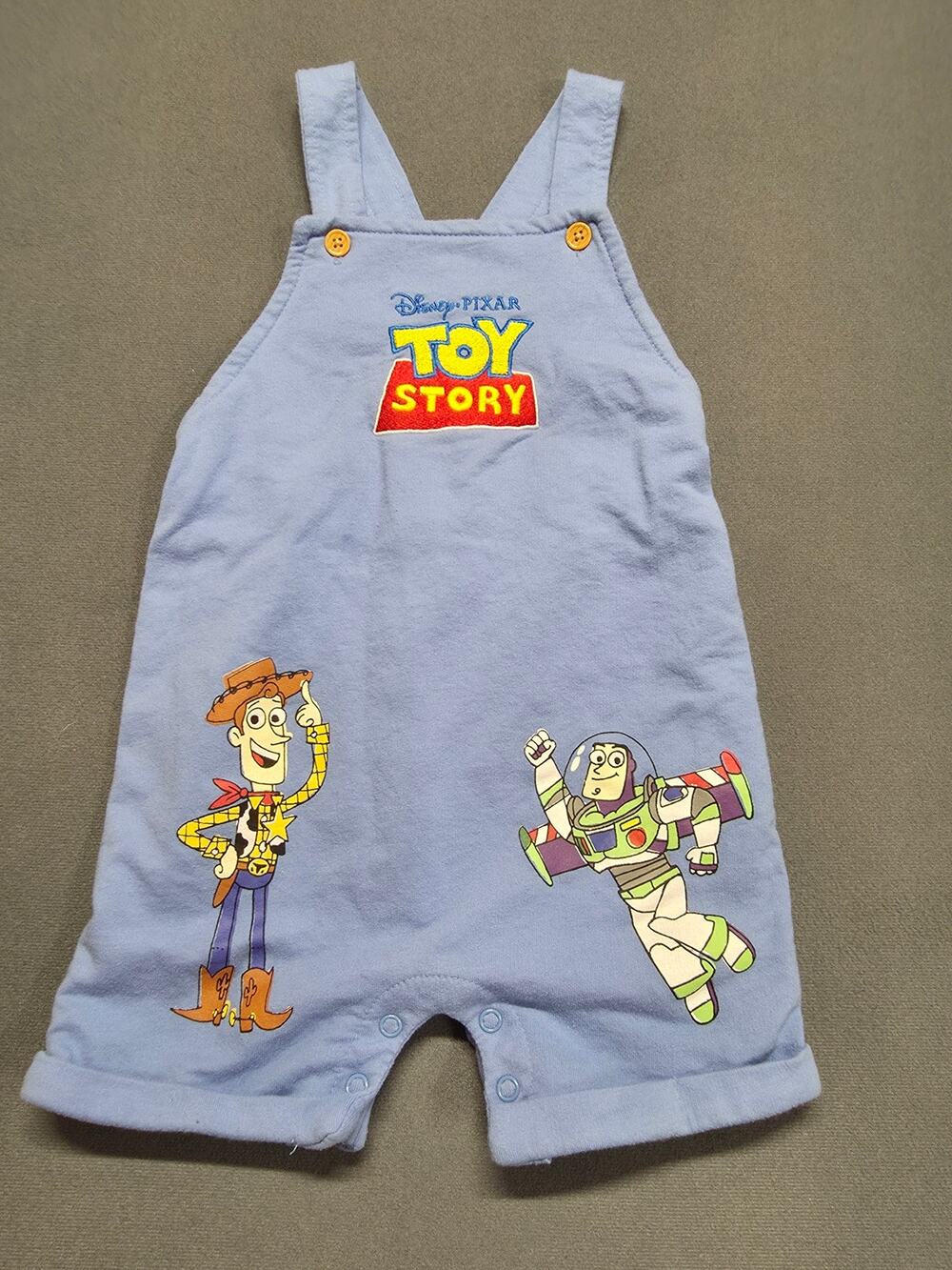Disney Pixar Toy Story Baby Romper Blue Buzz Lightyear Woody 24 Months
